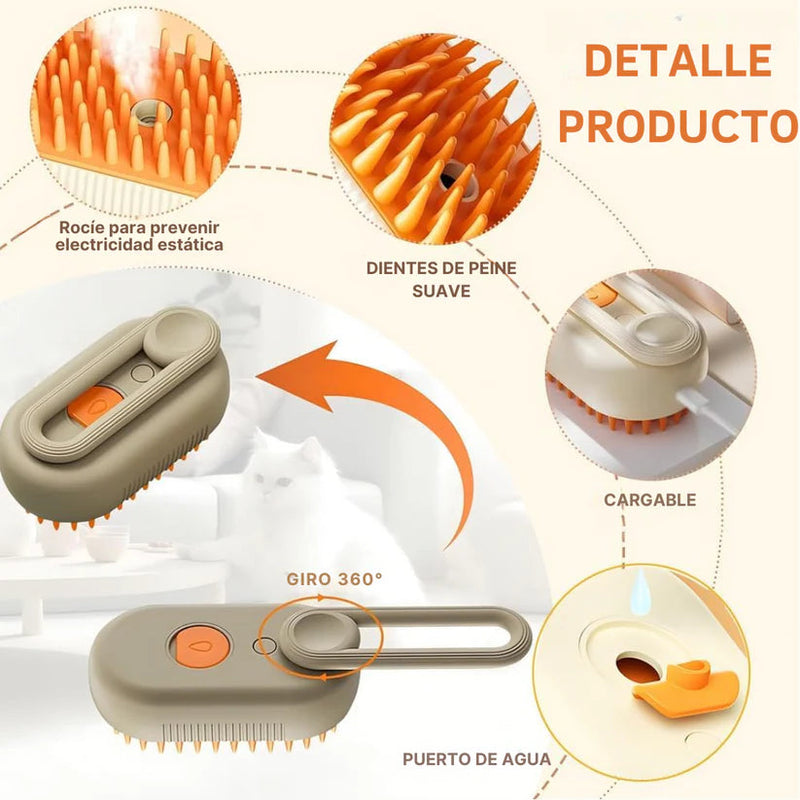 Cepillo 3 In 1 De Vapor para mascotas
